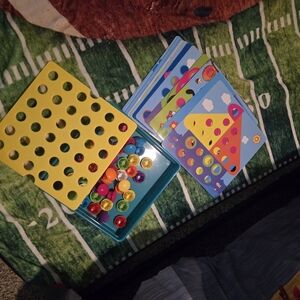 Colorful Peg Board Game Set